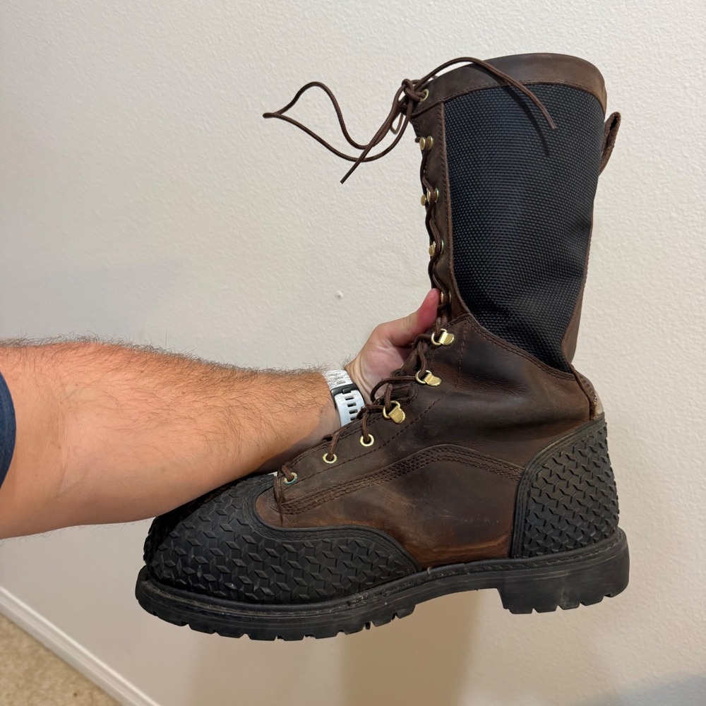 John Deere Mens JD9301 Met-Guard Waterproof Work Boots Brown Size 13M - Picture 3 of 6
